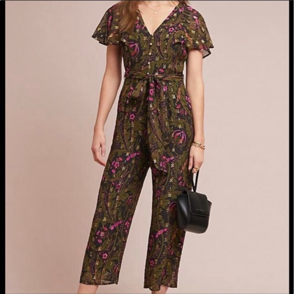 Green Ett:twa Brenda Floral Romper/Jumpsuit.